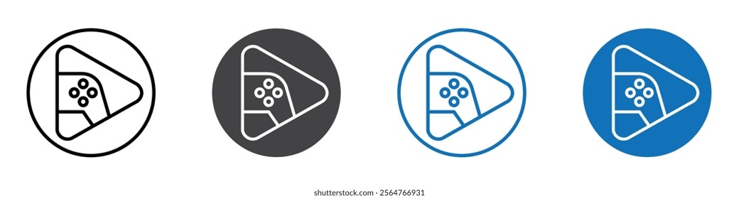 Google play games icon flat editable icon mark set.