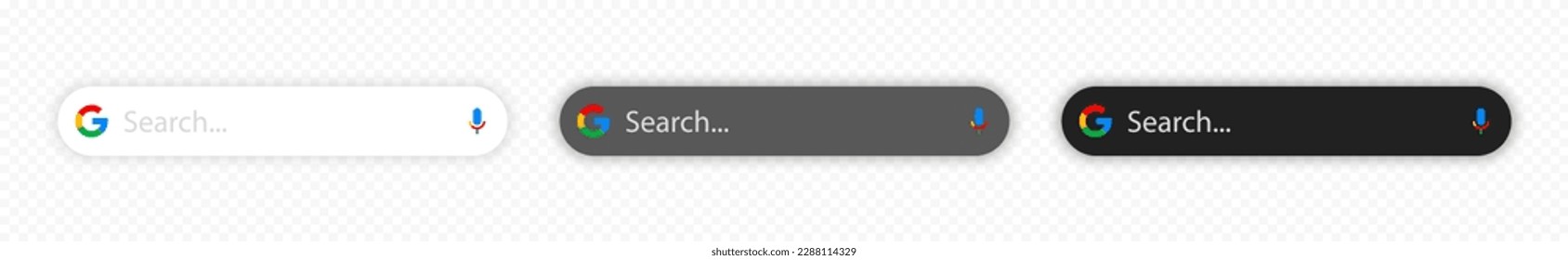 Google search bar collection. Google search bar. Google search buttons. Google main search system pages. Rivne, Ukraine - April 12, 2023