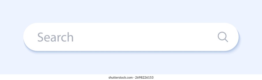 Google search bar magnifying web element with shadow, vector illustration