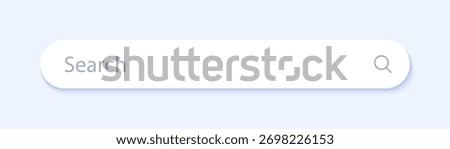 Google search bar magnifying web element with shadow, vector illustration