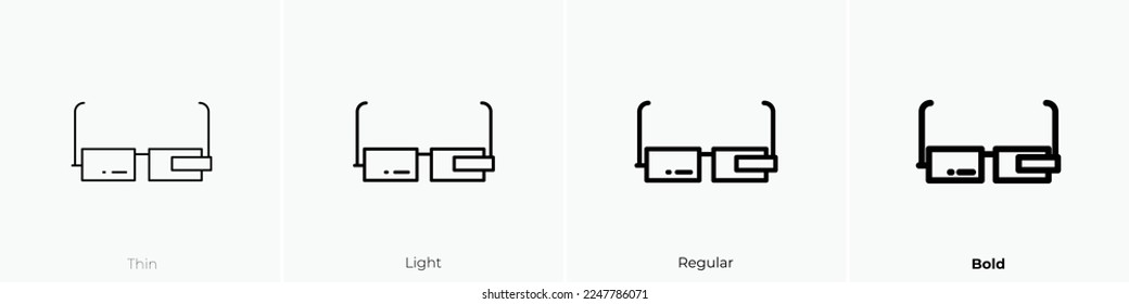 google-glasses icon. Thin, Light Regular And Bold style design isolated on white background