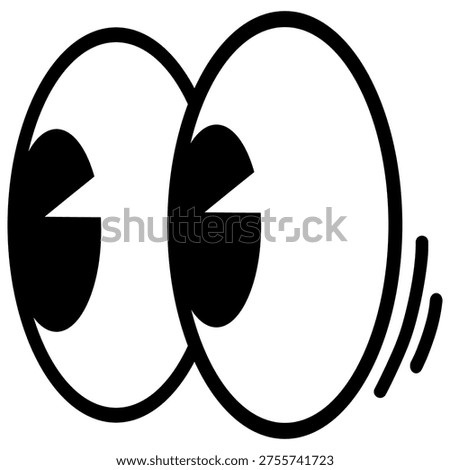 Googly Eyes Cartoon Looking Sideways Illustration