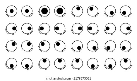 Googly Eyes Doodle Facial Expression Vector Set. Plastic Wobbly Eyeball Collection For Toy Face Decoration.