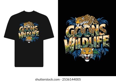 Goons Wildlife black t-shirt design in vector file for Everyone 