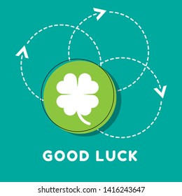 goood luck concept.Good luck clover or four leaf clover