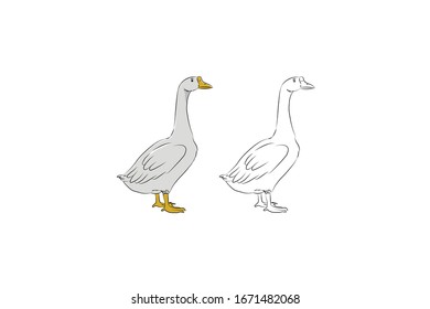 Goose  Animal Cartoon Vector Illustration Bundle