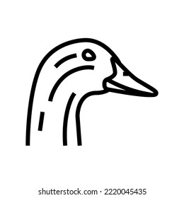 goose animal zoo line icon vector. goose animal zoo sign. isolated contour symbol black illustration