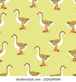 Goose animals  vector seamless pattern . Concept for textile, wallpapers, cards