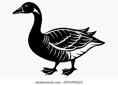 Goose art black color line