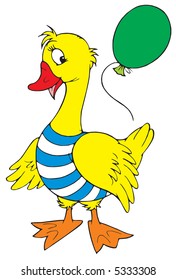 goose with a balloon