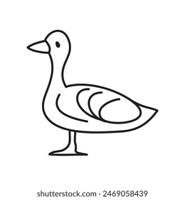 Goose bird line icon. vector flat liner illustration for web and app on white background..eps