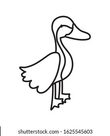 goose bird poultry farm cartoon animal vector illustration thick line
