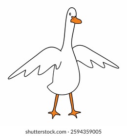 goose, bird, single object, farm animal, vector illustration