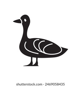 Goose bird vector flat black simple illustration for web and app on white background..eps
