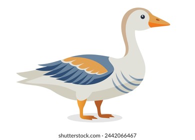 
Goose Bird vector illustration on white background