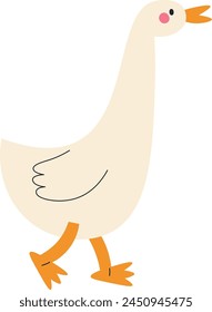 Goose Bird Walking Vektorillustration