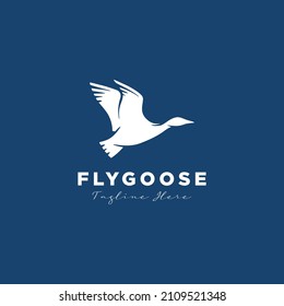 Goose birds modern blue simple logo design template inspiration