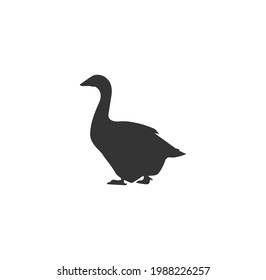 Goose black silhouette vector on a white background