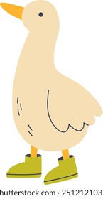 Goose In Boots Vector Illustration