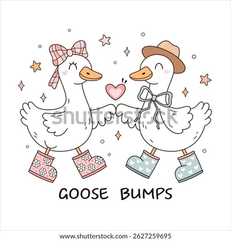 Goose Bumps sublimation design. Cute funny goosebumps meme shirt print, hand drawn vector illustration in flat style