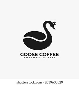 Goose coffee logo design vector