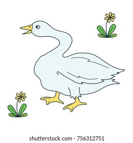 Goose colorful doodle vector icon