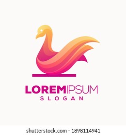 goose colorful logo design vector