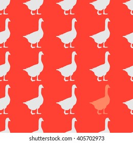 Goose colorful seamless pattern