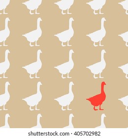 Goose colorful seamless pattern