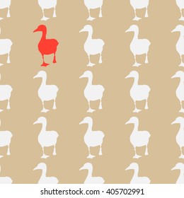Goose colorful seamless pattern