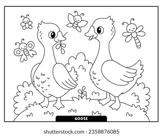 Goose coloring pages for kids