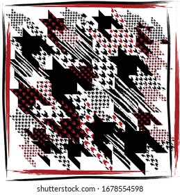 Goose design vector retro design pattern textile black red foot