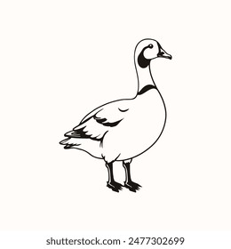 Gänsezeichnungs-Vektorillustration-Liniengrafik