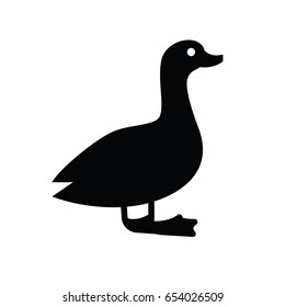 Goose or duck vector silhouetteillustration - illustration home farm poultry, the concept of goose meat, feather products and eggs.