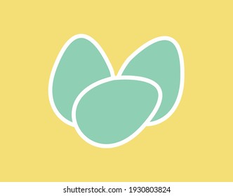 Goose eeg isolated on yellow background