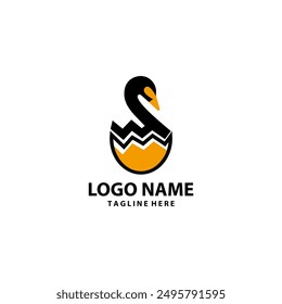 goose eggs hatch logo design vector