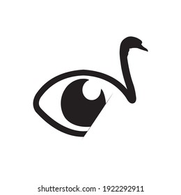 the goose and eyes element logo - vector