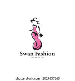 goose fashion. swan logo and women's fashion. fashion business creative concept, swan character