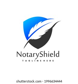 Goose feather logo in shield symbol
