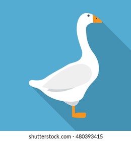 goose flat icon. You can be used goose icon for several purposes like: websites, UI, UX, print templates, promotional materials, info-graphics, web and mobile phone apps.