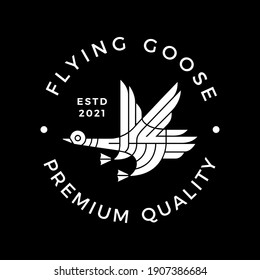 Goose Flying Modern Culture Logo Vector Icon Illustration