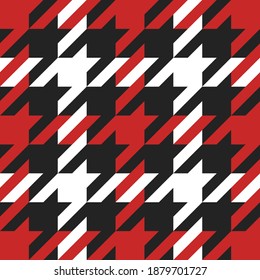 Pie de ganso. Patrón navideño de los pies de los cuervos en jaulas rojas y negras. Glen plaid. Tartan de gallo tuiteó. Diente de perros. Fondo escocés a cuadros. Textura de tela sin fisuras. Ilustración del vector