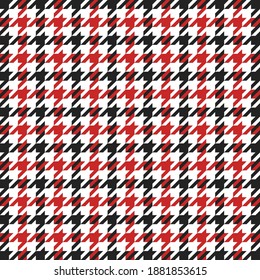 Pie de ganso. Patrón navideño de los pies de los cuervos en jaulas rojas y negras. Glen plaid. Tartan de gallo tuiteó. Diente de perros. Fondo escocés a cuadros. Textura de tela sin fisuras. Ilustración del vector