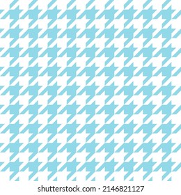 Goose foot. Easter Pattern of crow's feet in blue and white cage. Glen plaid. Houndstooth tartan tweed. Dogs tooth. Scottish cage. Seamless fabric texture. Vector illustration
