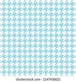 Goose foot. Easter Pattern of crow's feet in blue and white cage. Glen plaid. Houndstooth tartan tweed. Dogs tooth. Scottish cage. Seamless fabric texture. Vector illustration