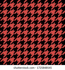 Goose foot. Pattern of crow's feet in black and red cage. Glen plaid. Houndstooth tartan tweed. Dogs tooth. Scottish checkered background. Fabric texture. Vector illustration