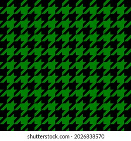 Pie de ganso. Patrón de pies de cuervo en jaulas verde y negra. Glen plaid. Tartan de gallo tuiteó. Diente de perros. Fondo escocés a cuadros. Textura de tela sin fisuras. Ilustración del vector