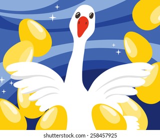 Goose and Golden Egg : Vector Illustration