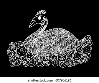 Goose hand drawing illustration. Decorative style