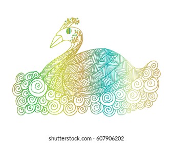 Goose hand drawing illustration. Decorative style